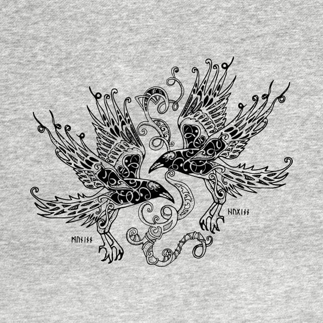 Huginn and Muninn ravens by Heidi Vilkman Designs